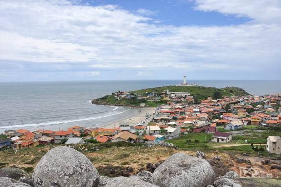 Uma bela vista do Farol de Santa Marta, litoral sul de Santa Catarina